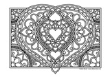 Download, print, color-in, colour-in Page 41 Large Heart and Flowers